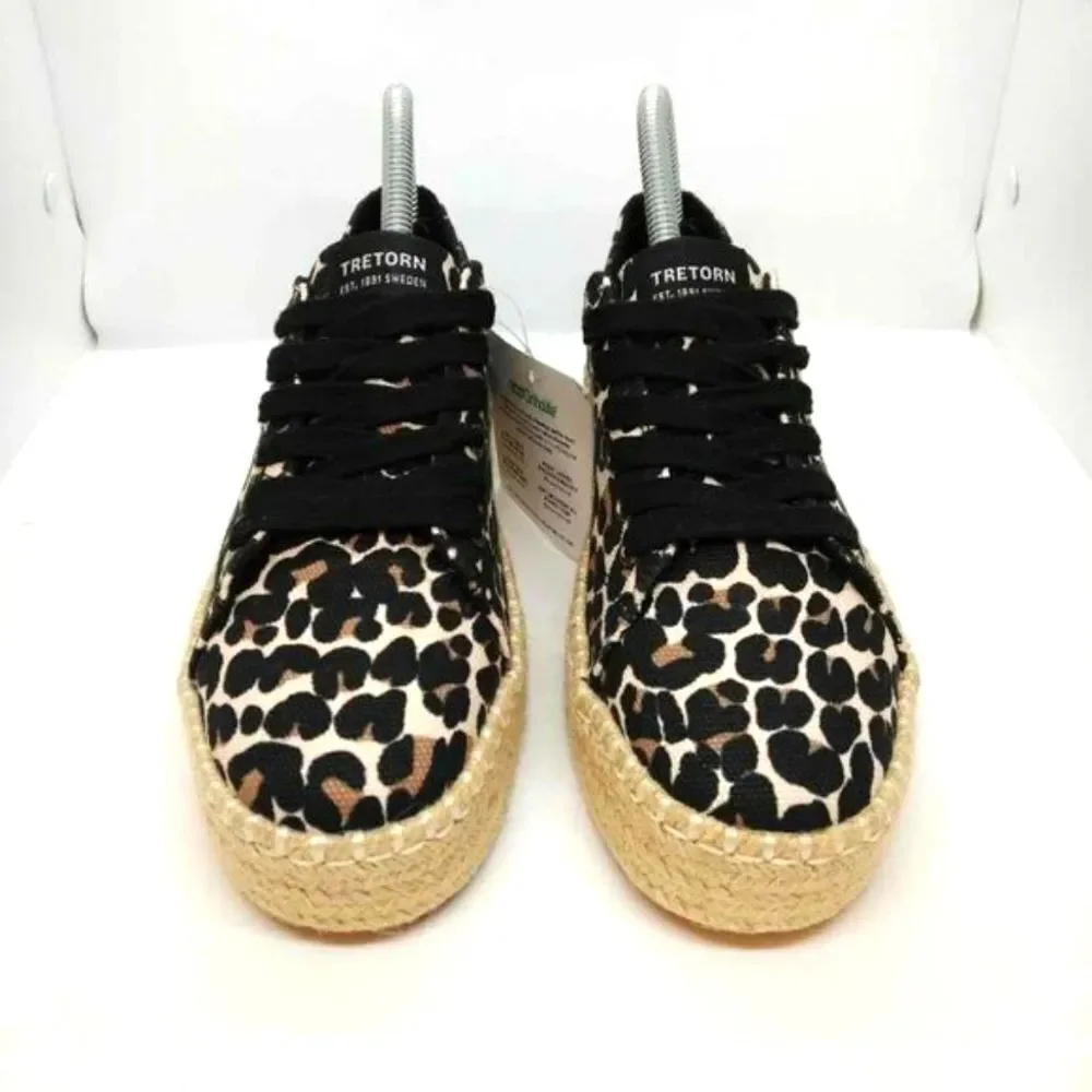 Tretorn Eve Espadrille Platform Sneakers Womens‎ Size 7.5 Animal Print Shoes